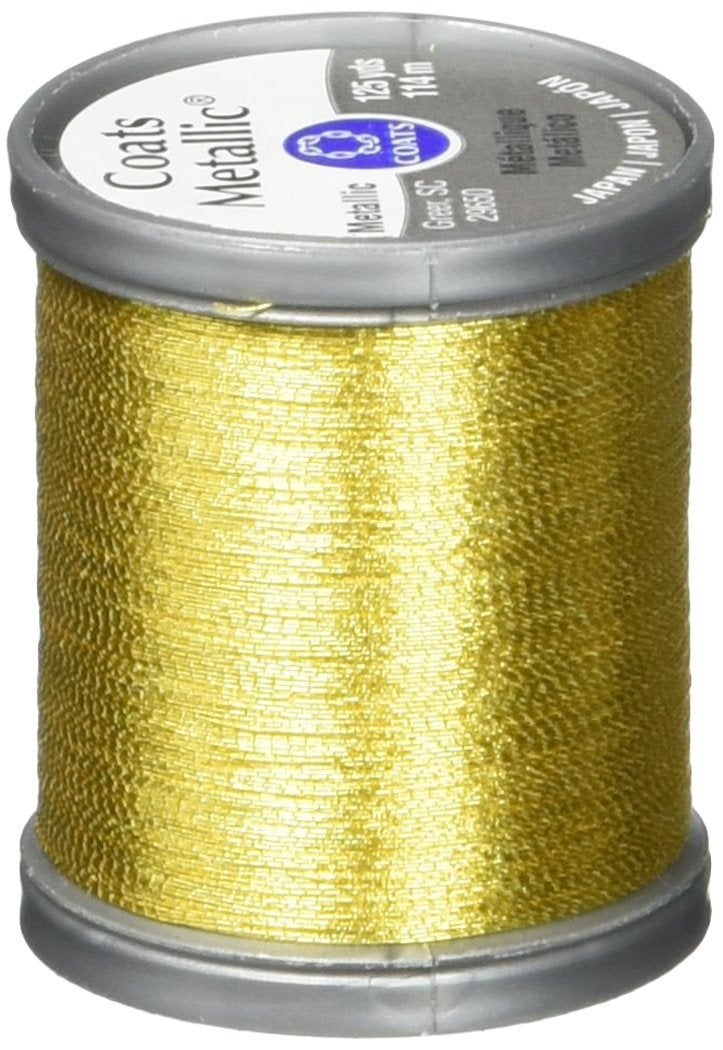 Coats Metallic Thread 125yd, Bright Gold